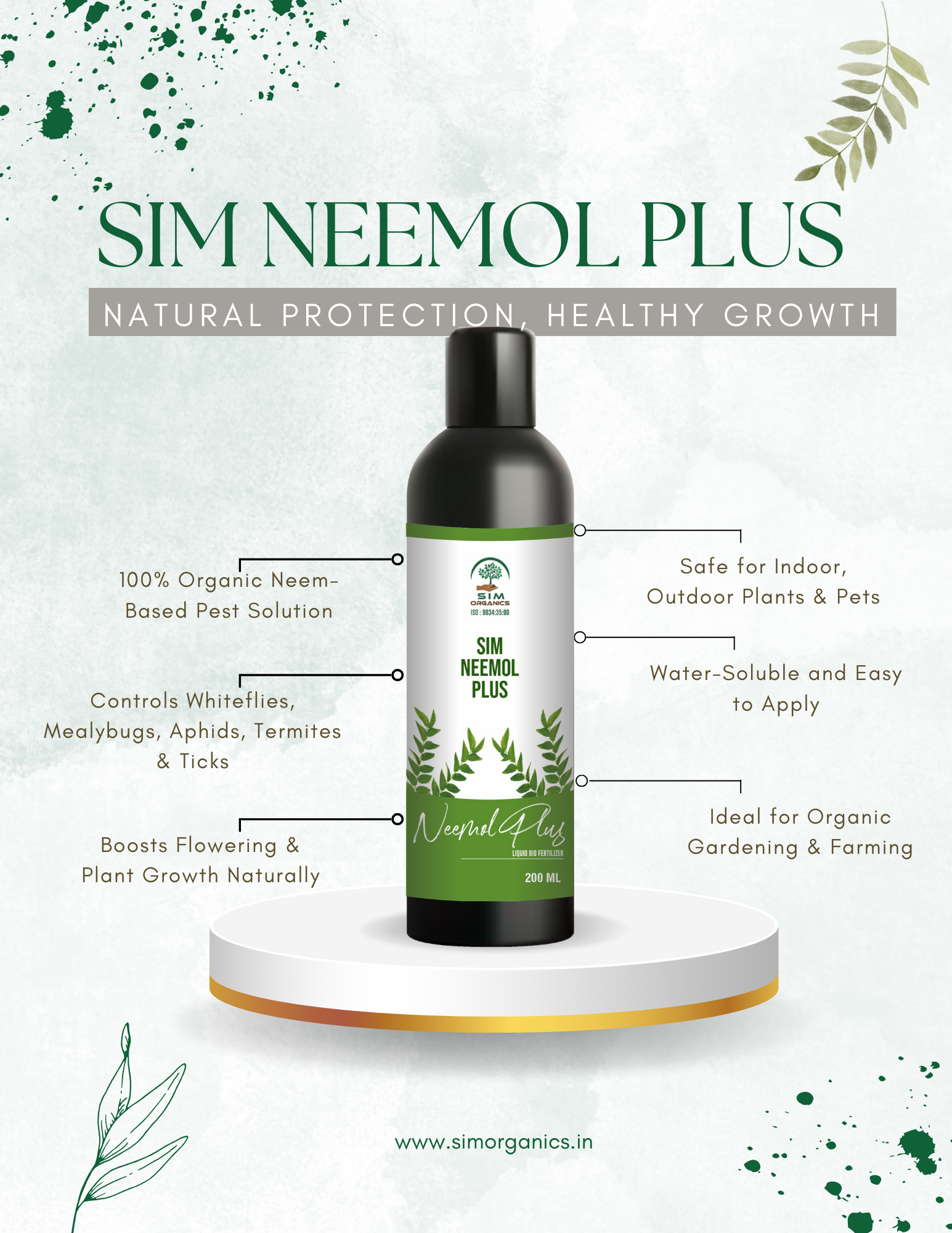 SIM Neemol Plus – Organic Neem-Based Insecticide & Pest Repellent