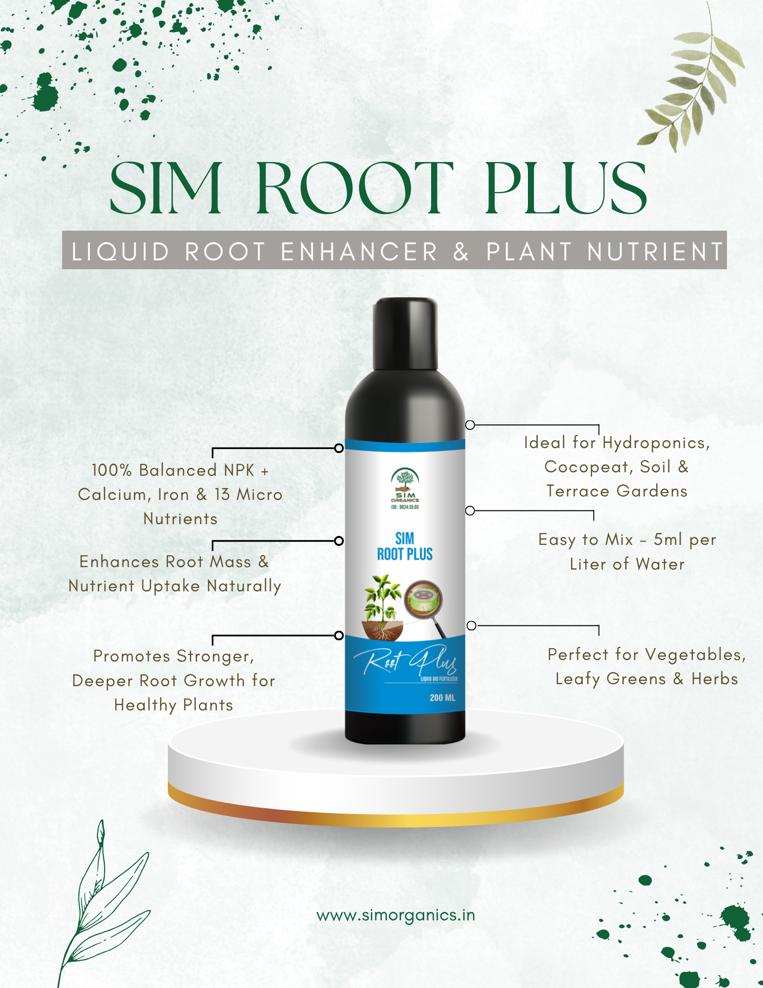SIM Root Plus – Organic Root Growth Biofertilizer