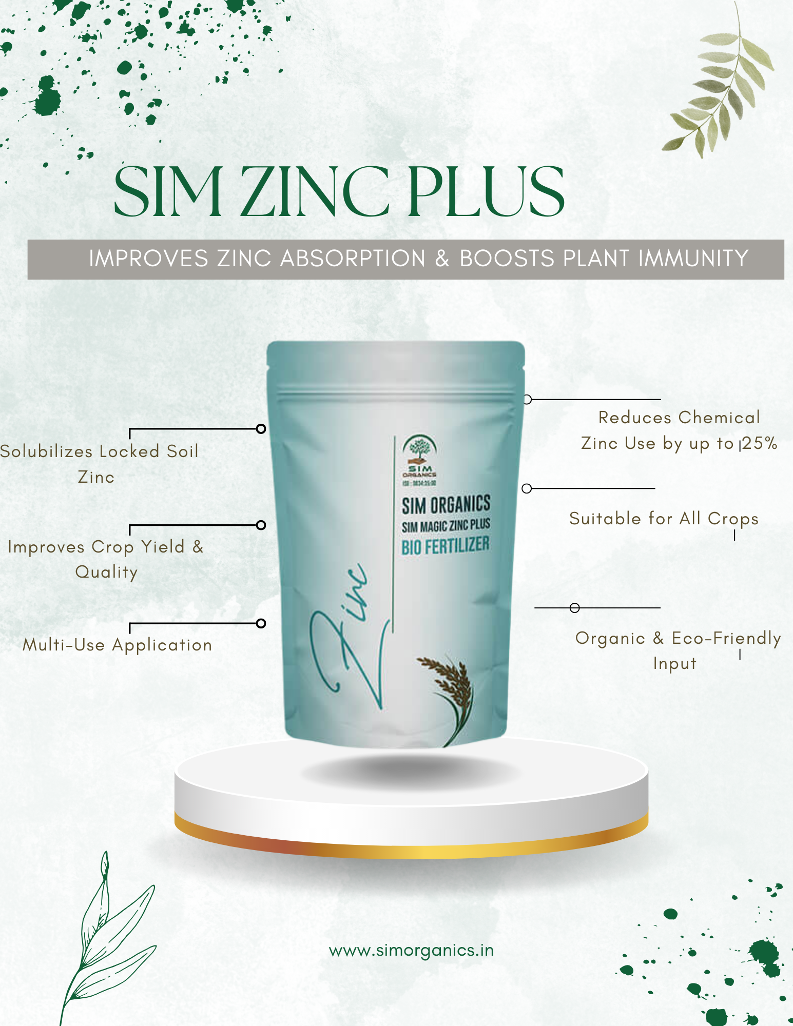 SIM Zinc Plus – Zinc Solubilising Bacteria Biofertilizer(powder)