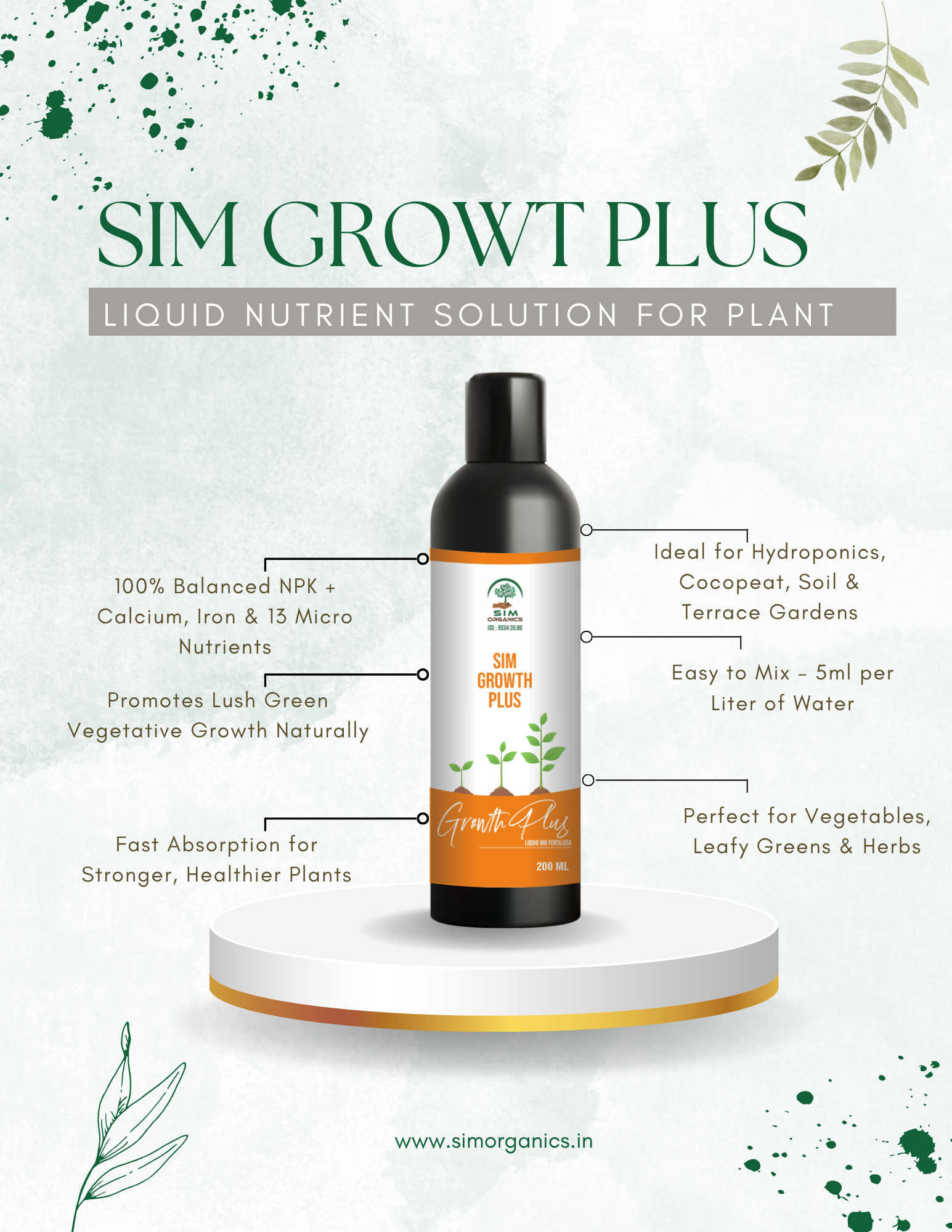 SIM Growth Plus – Growth Booster Biofertilizer for Plants