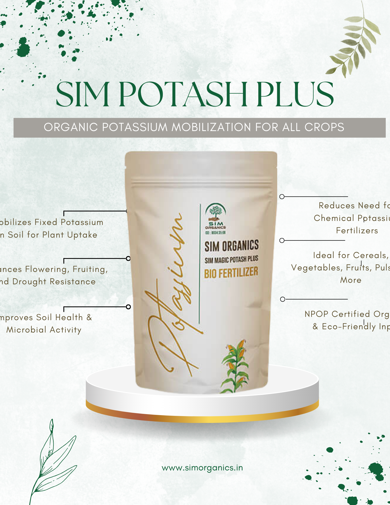 SIM Potash Plus – Potassium Solubilising Biofertilizer (Powder)