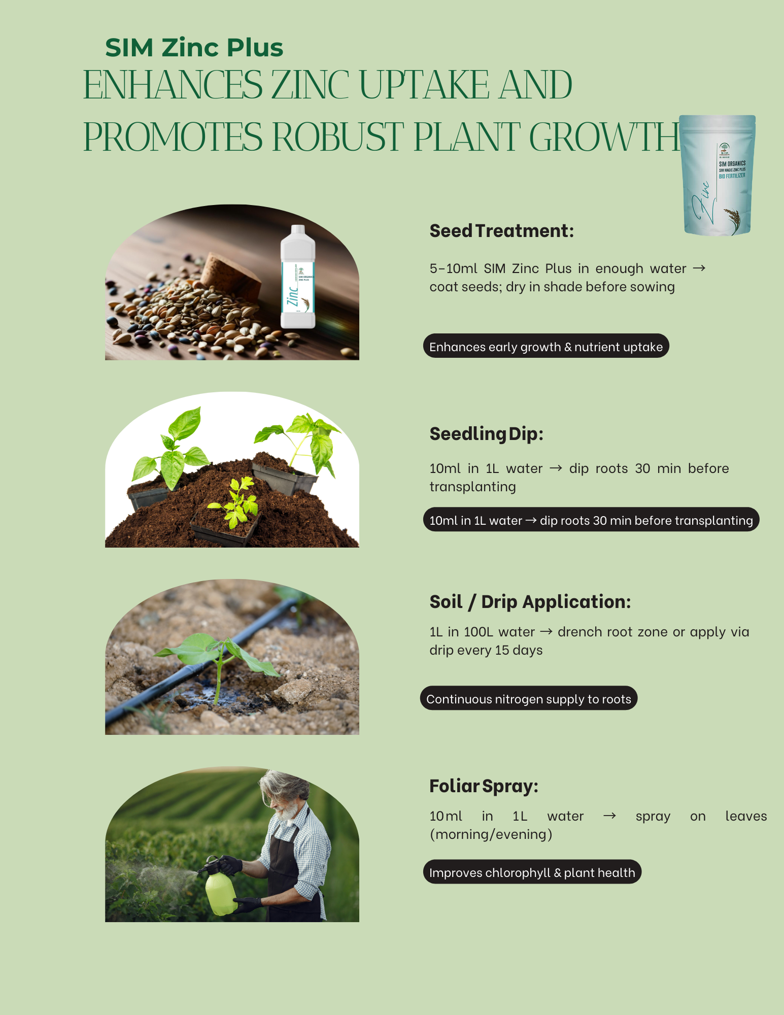 SIM Zinc Plus – Zinc Solubilising Bacteria Biofertilizer(powder)