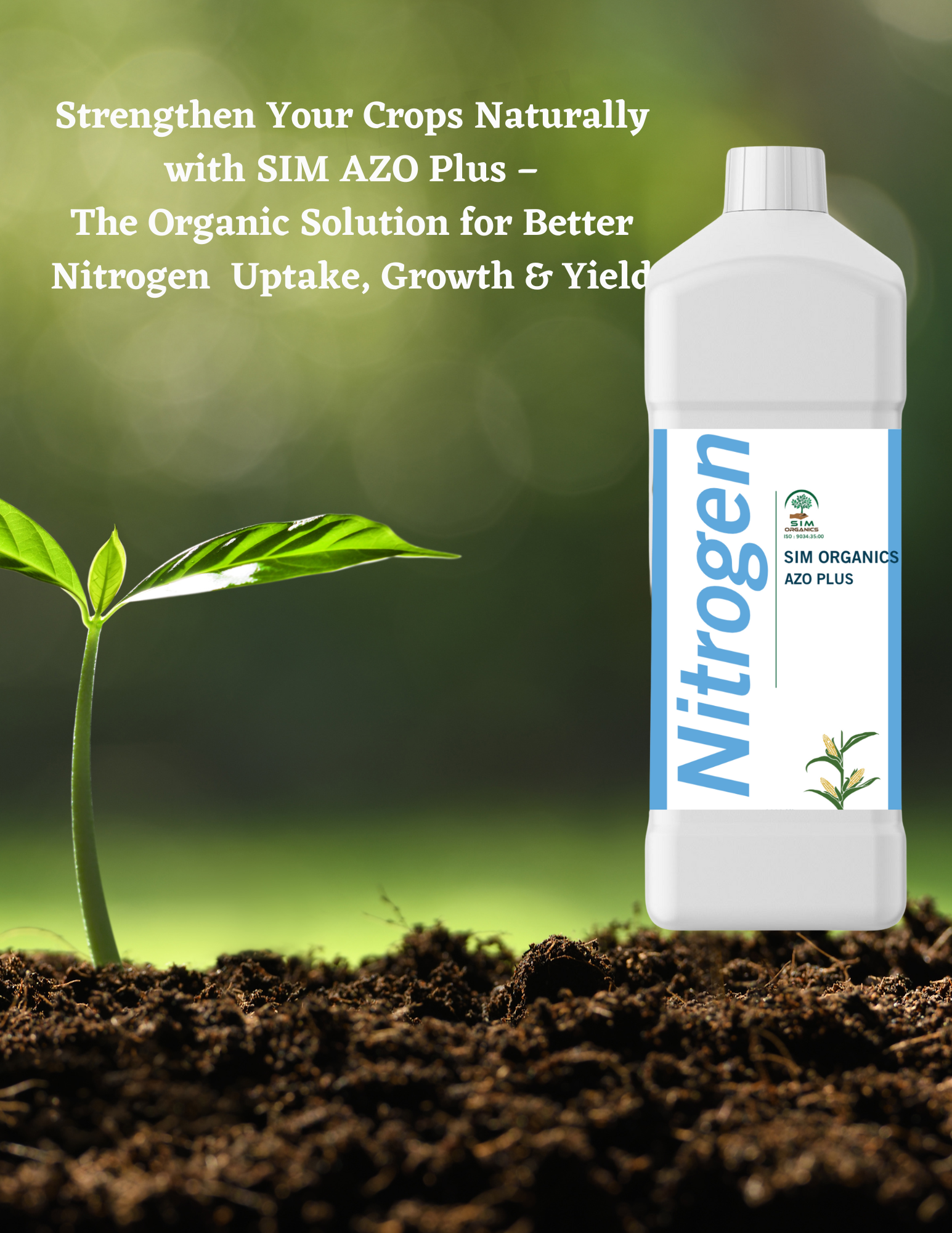 SIM Azo Plus – Azospirillum Biofertilizer for Nitrogen Fixation(Liquid )