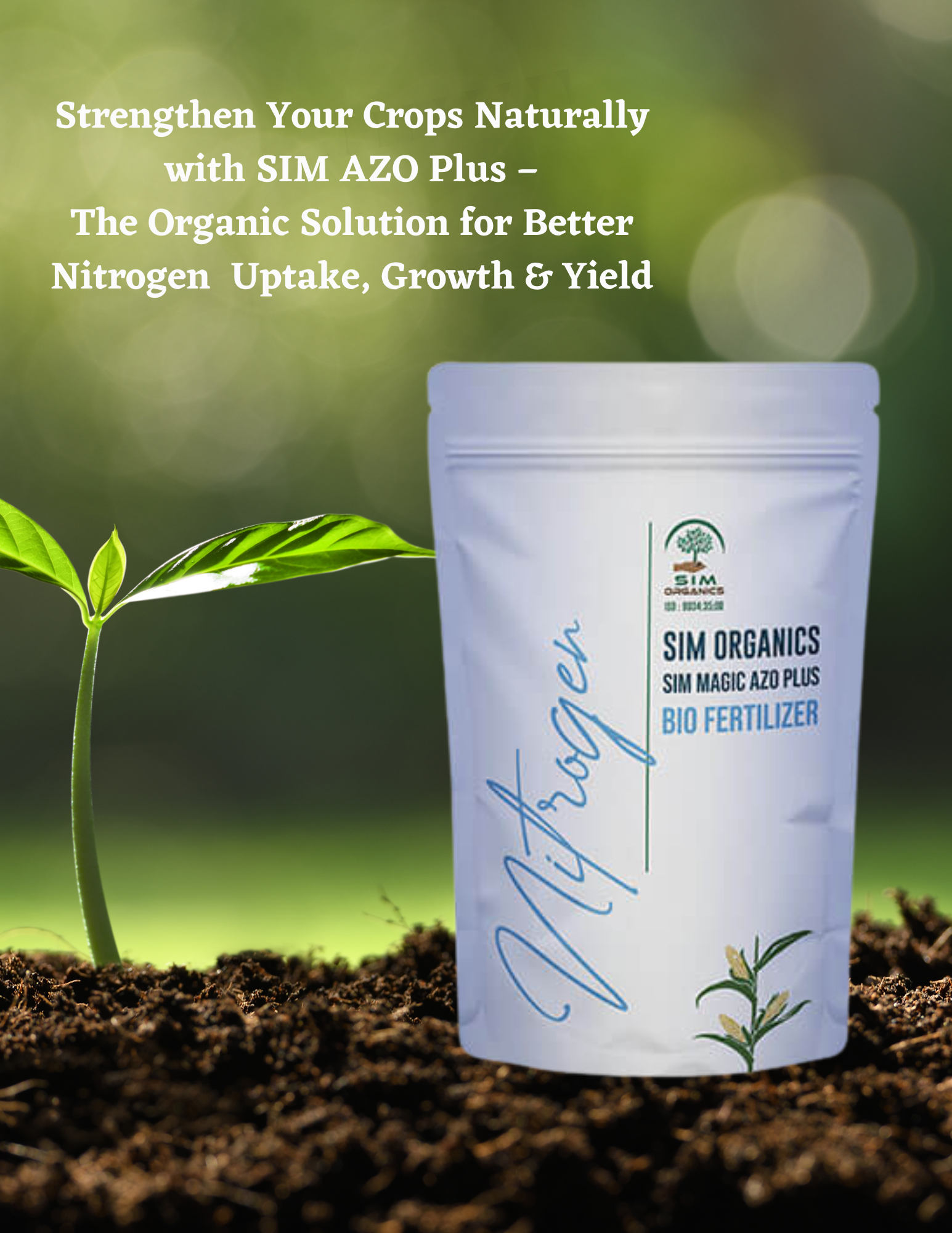 SIM Azo Plus – Azospirillum Biofertilizer for Nitrogen Fixation(Powder)