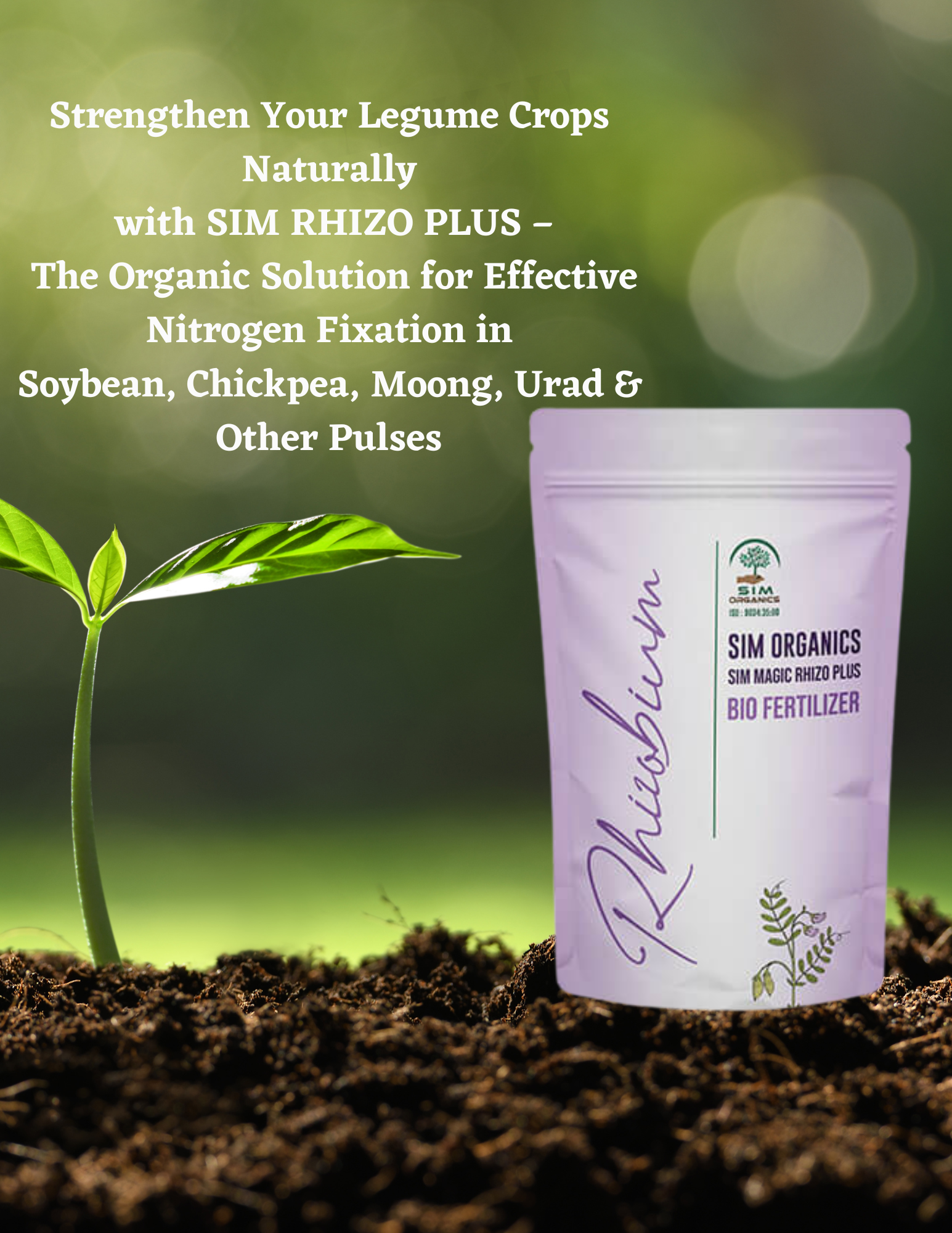 SIM Rhizo Plus – Rhizobium Biofertilizer for Pulses and Leguminous Crops(Powder)