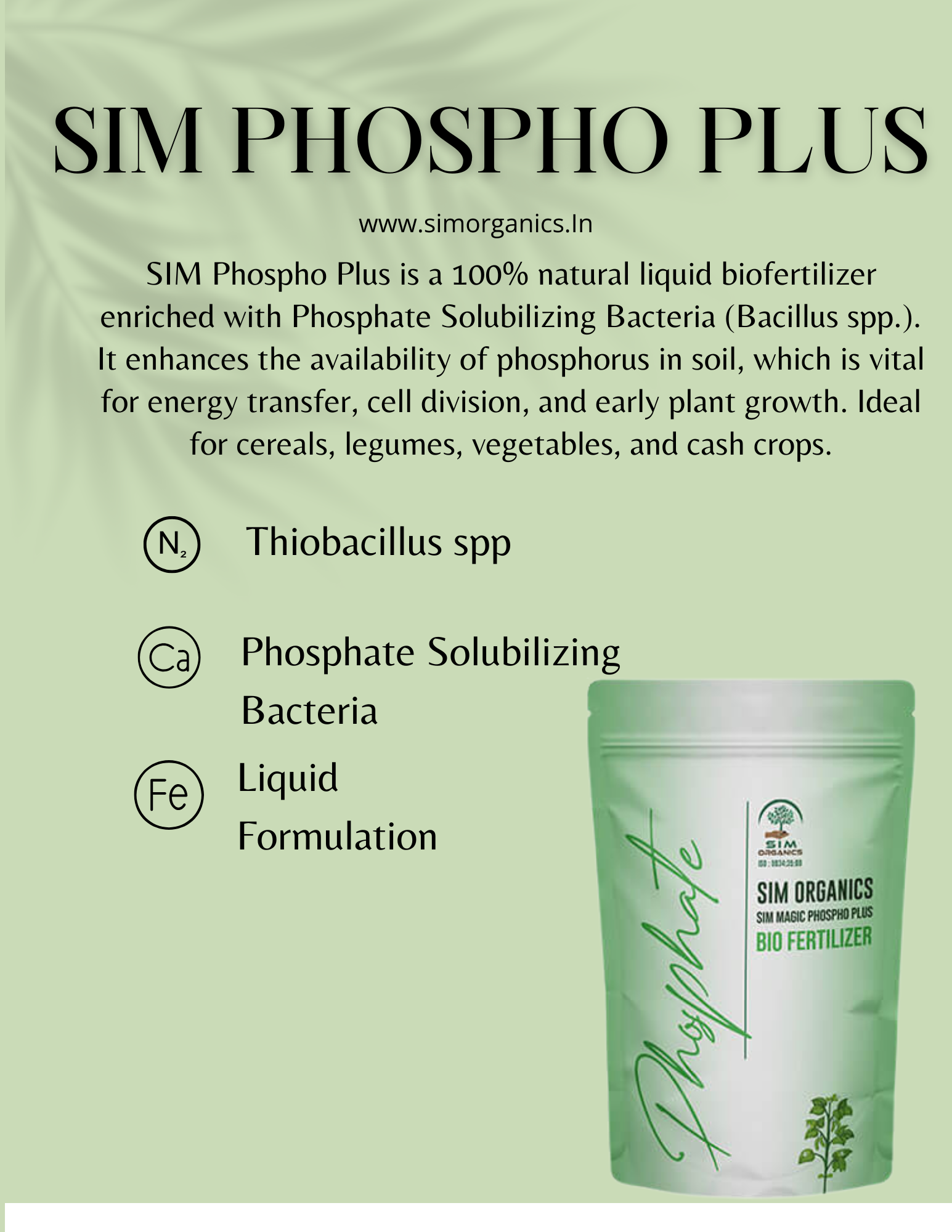 SIM Phospho Plus – PSB Biofertilizer for Phosphorus Uptake (Powder)