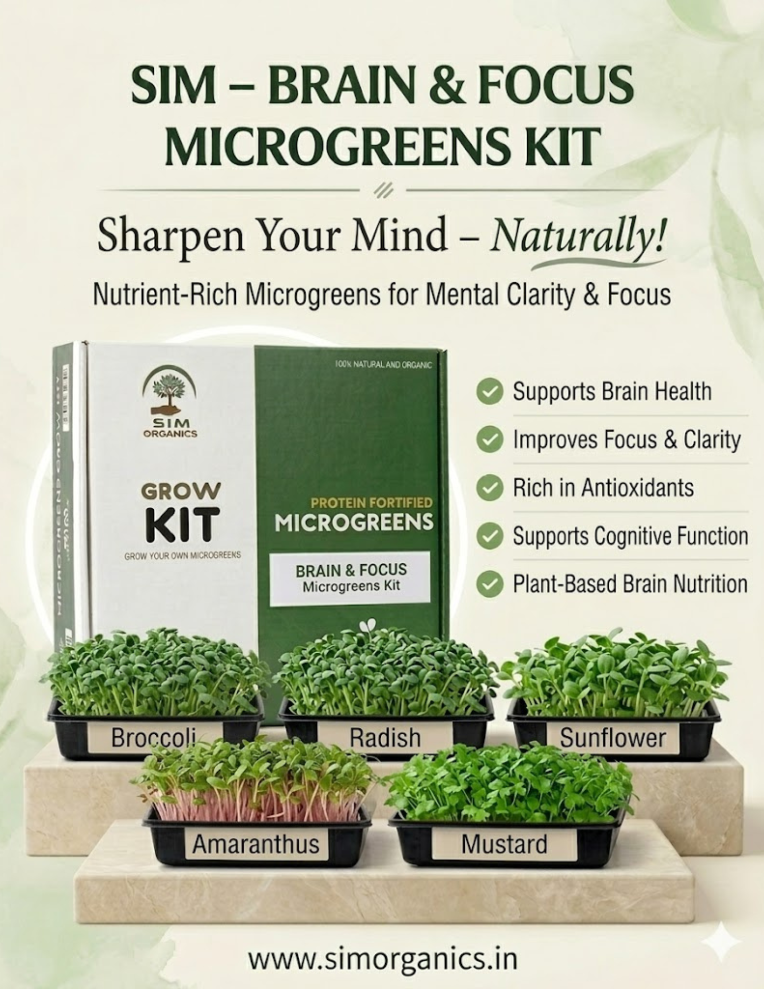 SIM – Brain Health & Focus Microgreens Kit
