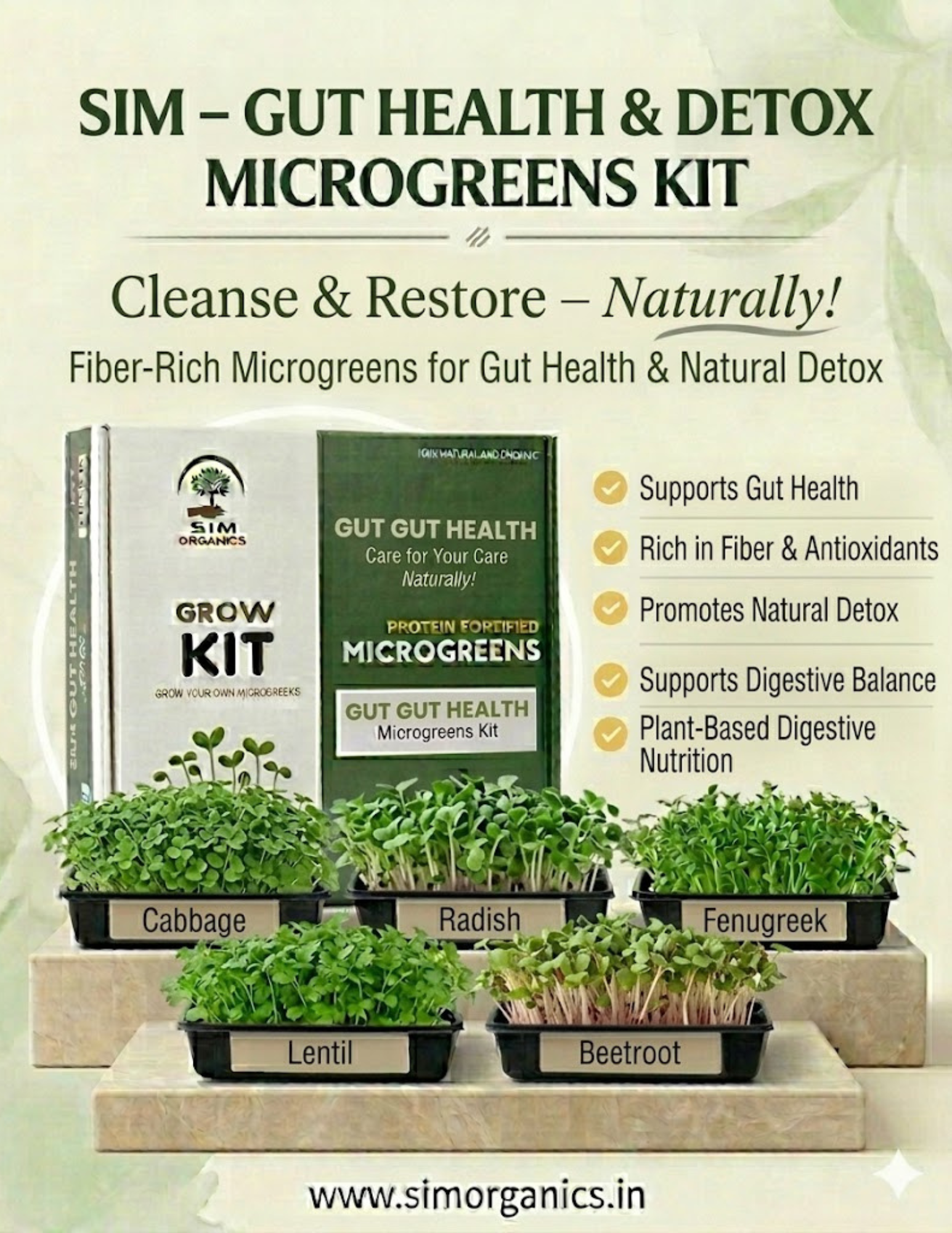 SIM Gut Health & Detox Microgreens Kit