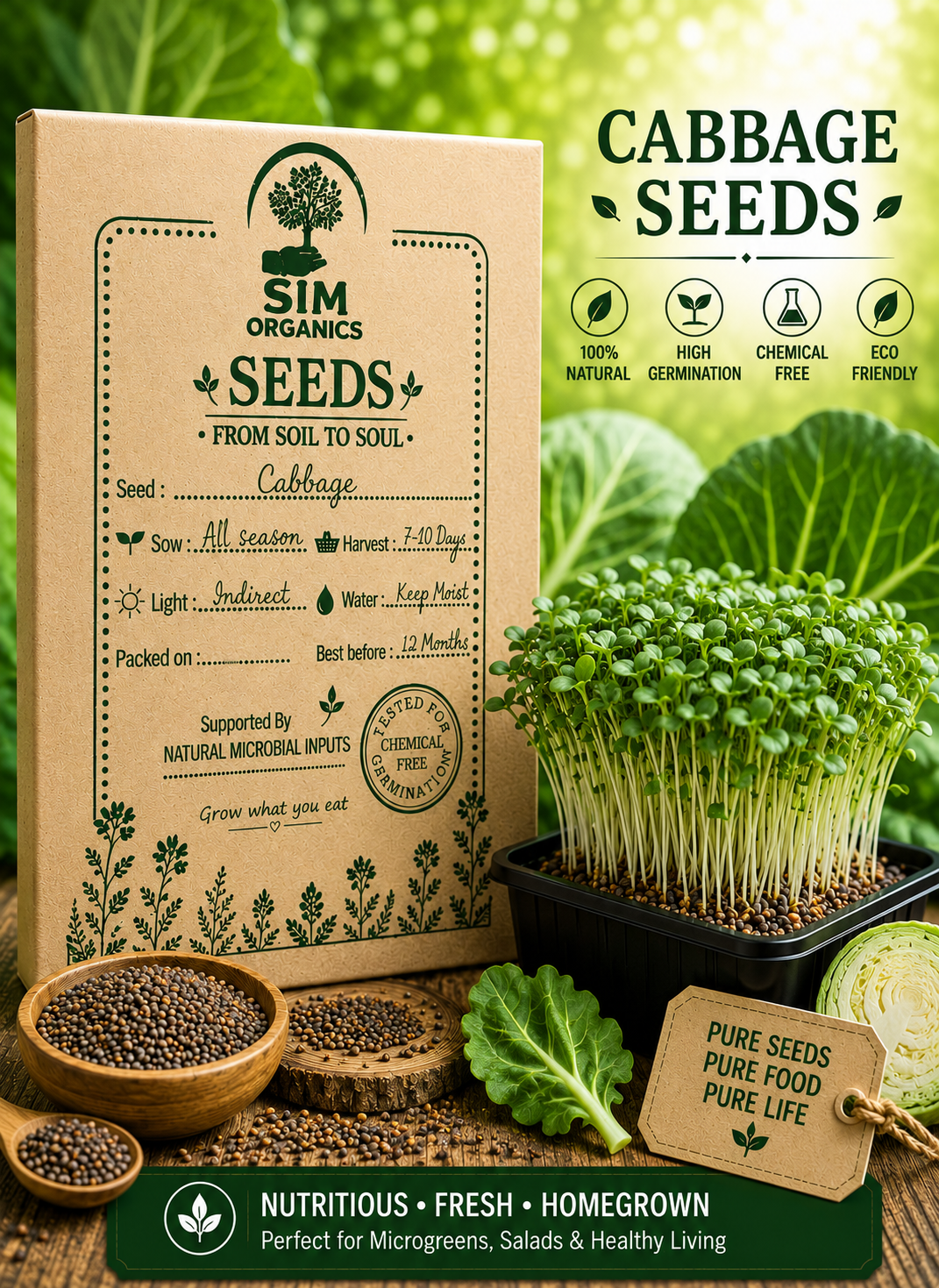 Cabbage Microgreens Seeds