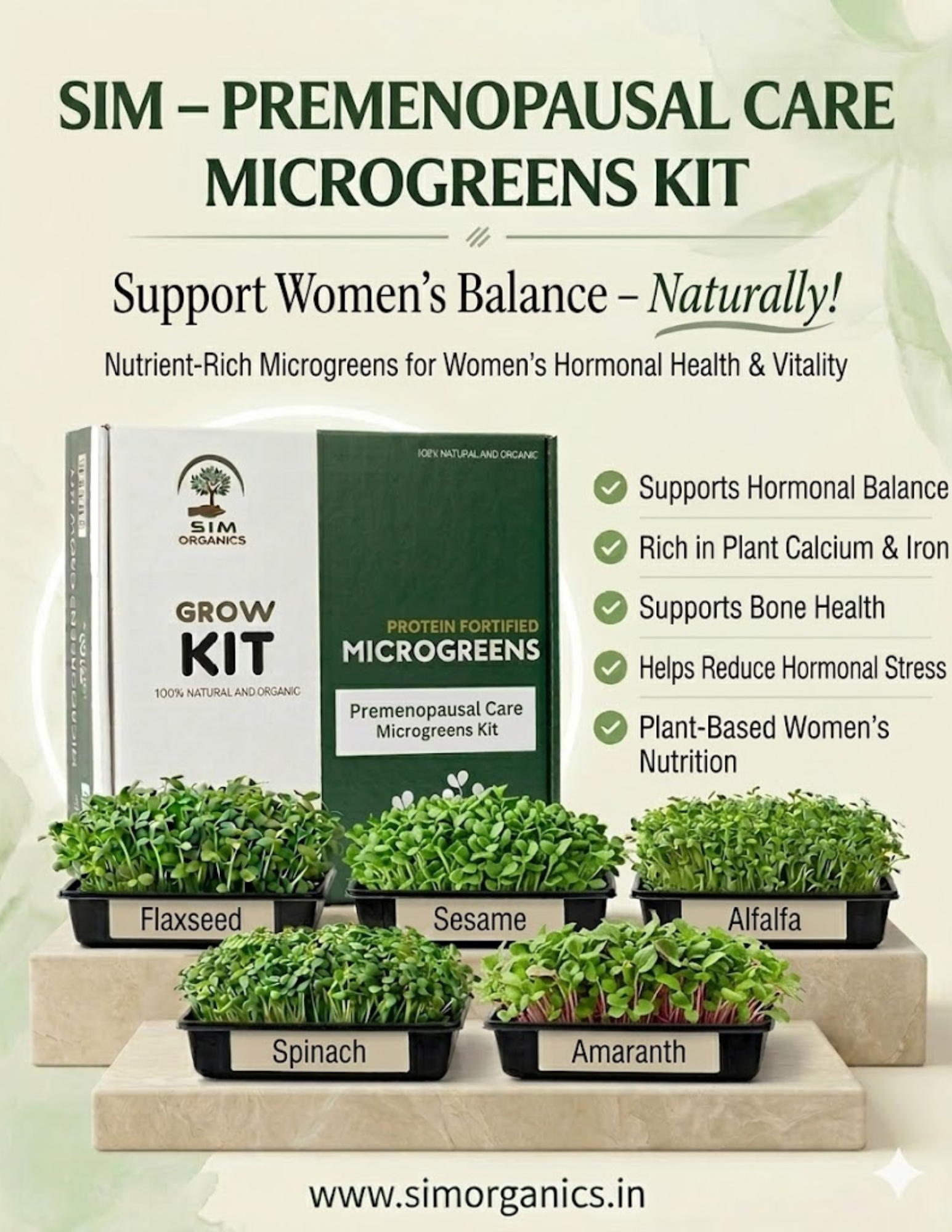 SIM – Premenopausal Care Microgreens Kit