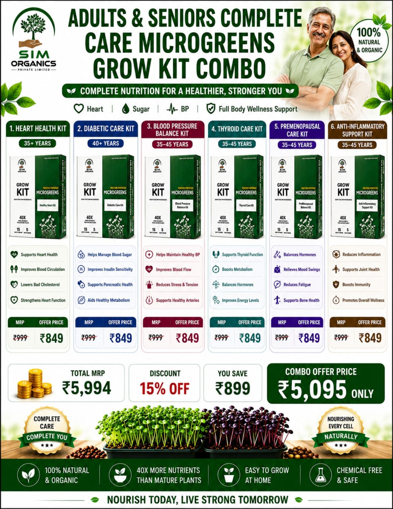 ADULTS & SENIORS COMPLETE CARE MICROGREENS GROW KIT COMBO
