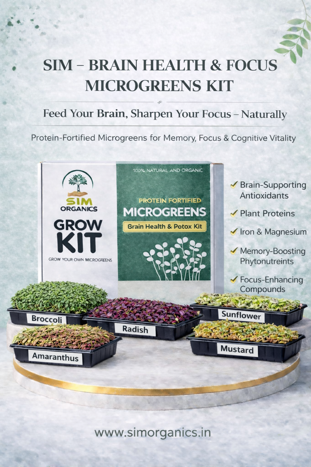 SIM – Brain Health & Focus Microgreens Kit