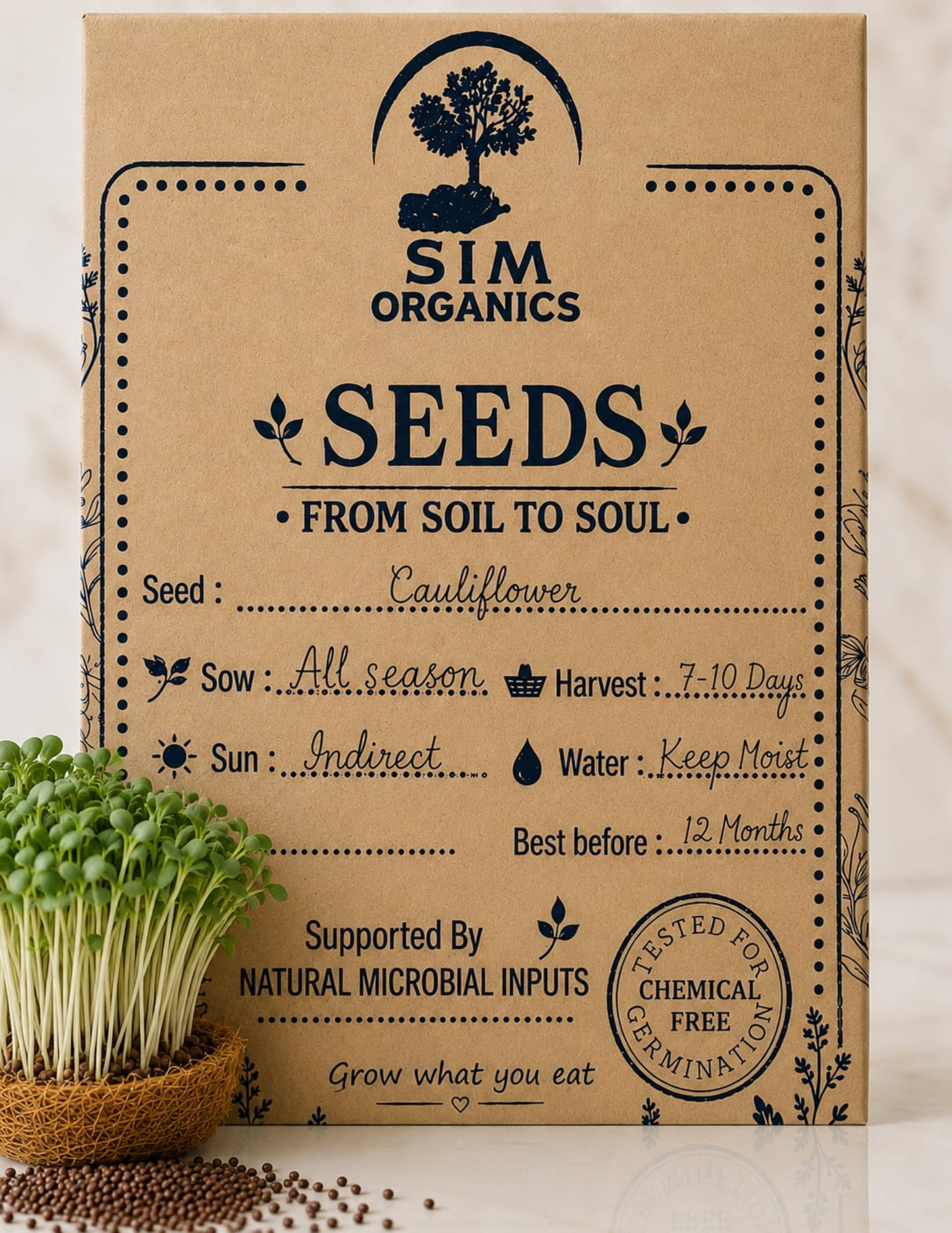 Cauliflower Microgreen Seeds – SIM Organics