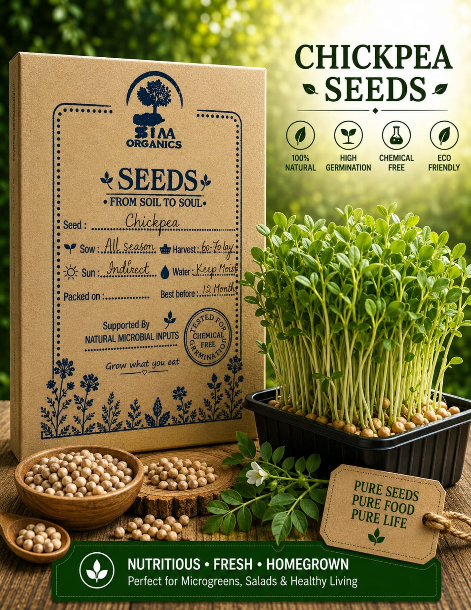 Chickpea Microgreens Seeds
