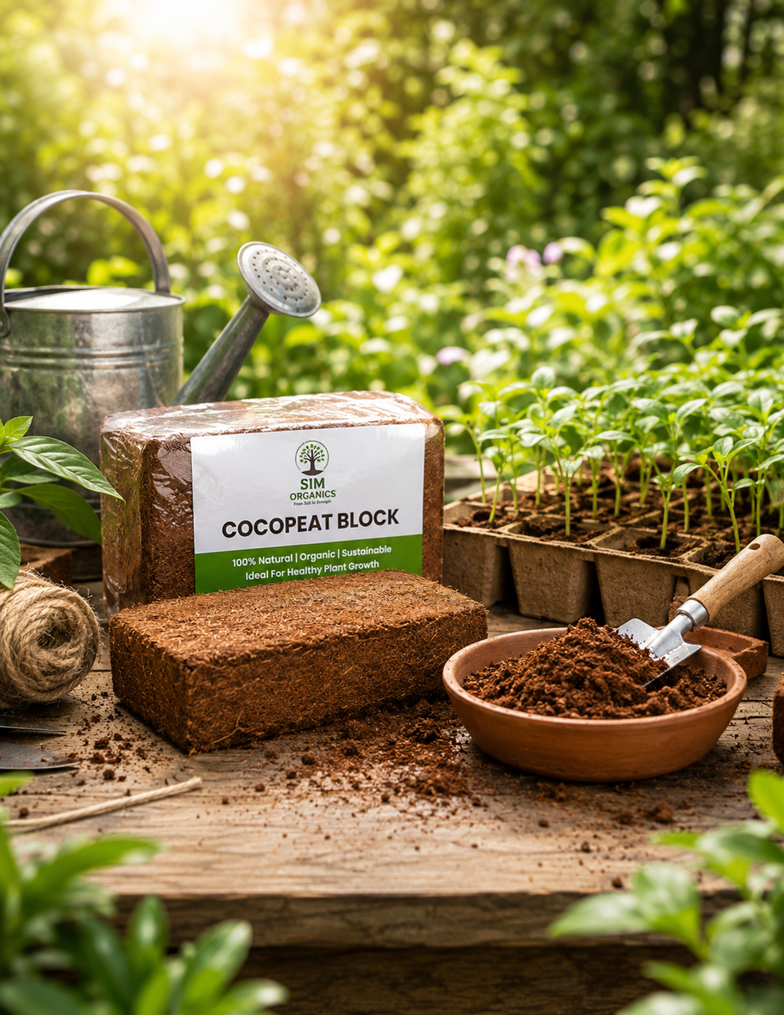 SIM Cocopeat Block | 100% Natural Growing Medium for Healthy Plants