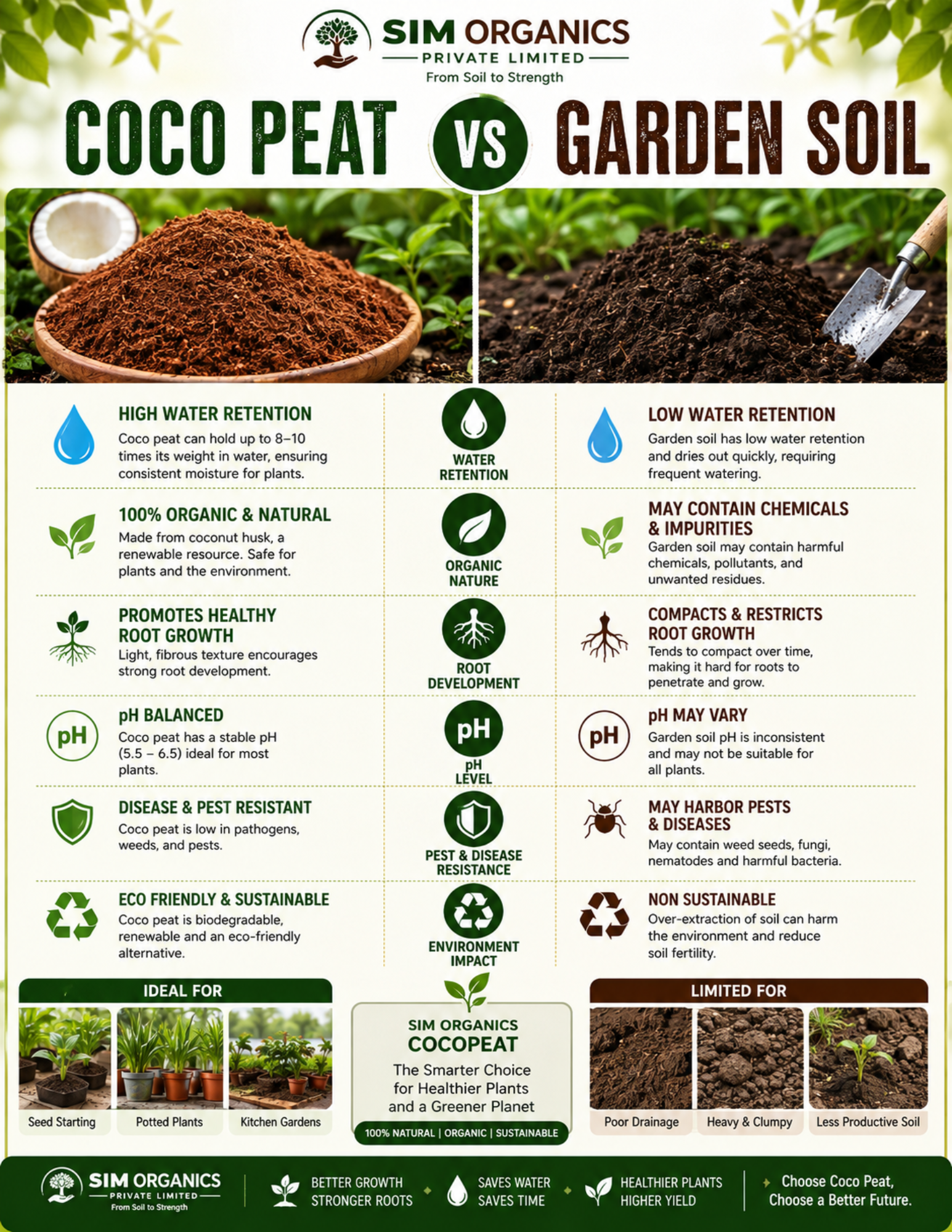 SIM Cocopeat Block | 100% Natural Growing Medium for Healthy Plants