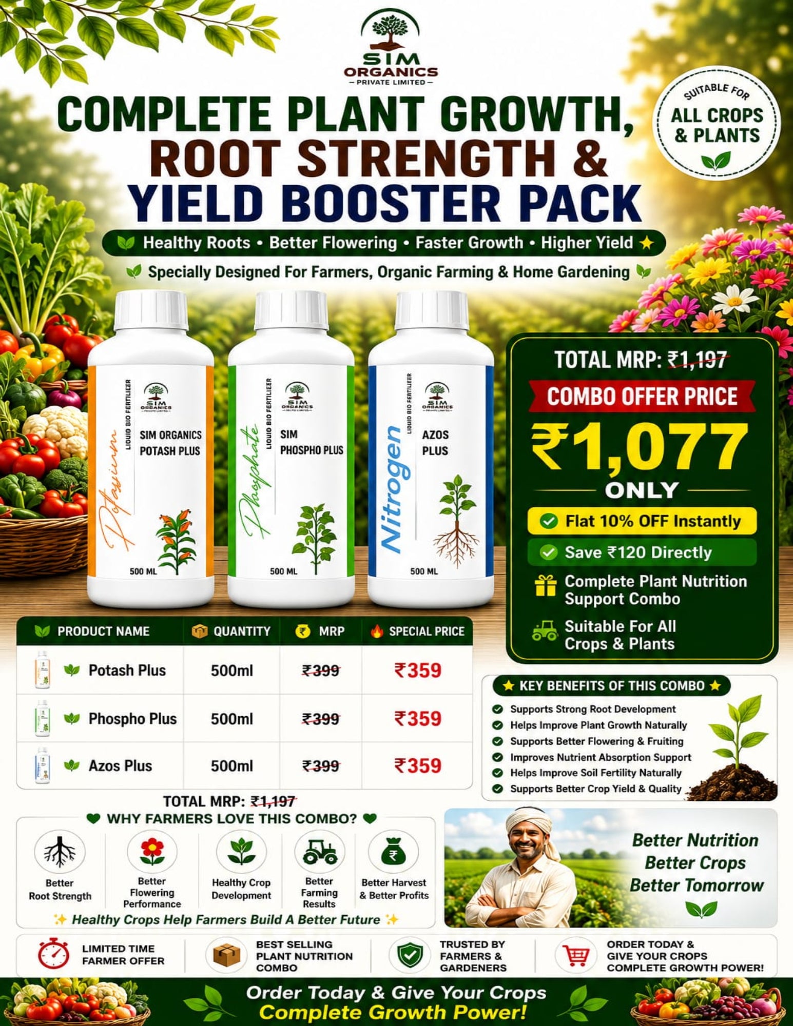 Complete Plant Growth, Root Strength & Yield Booster Pack

🚜 Advanced Crop Growth, Root Strength & Yield Booster Pack