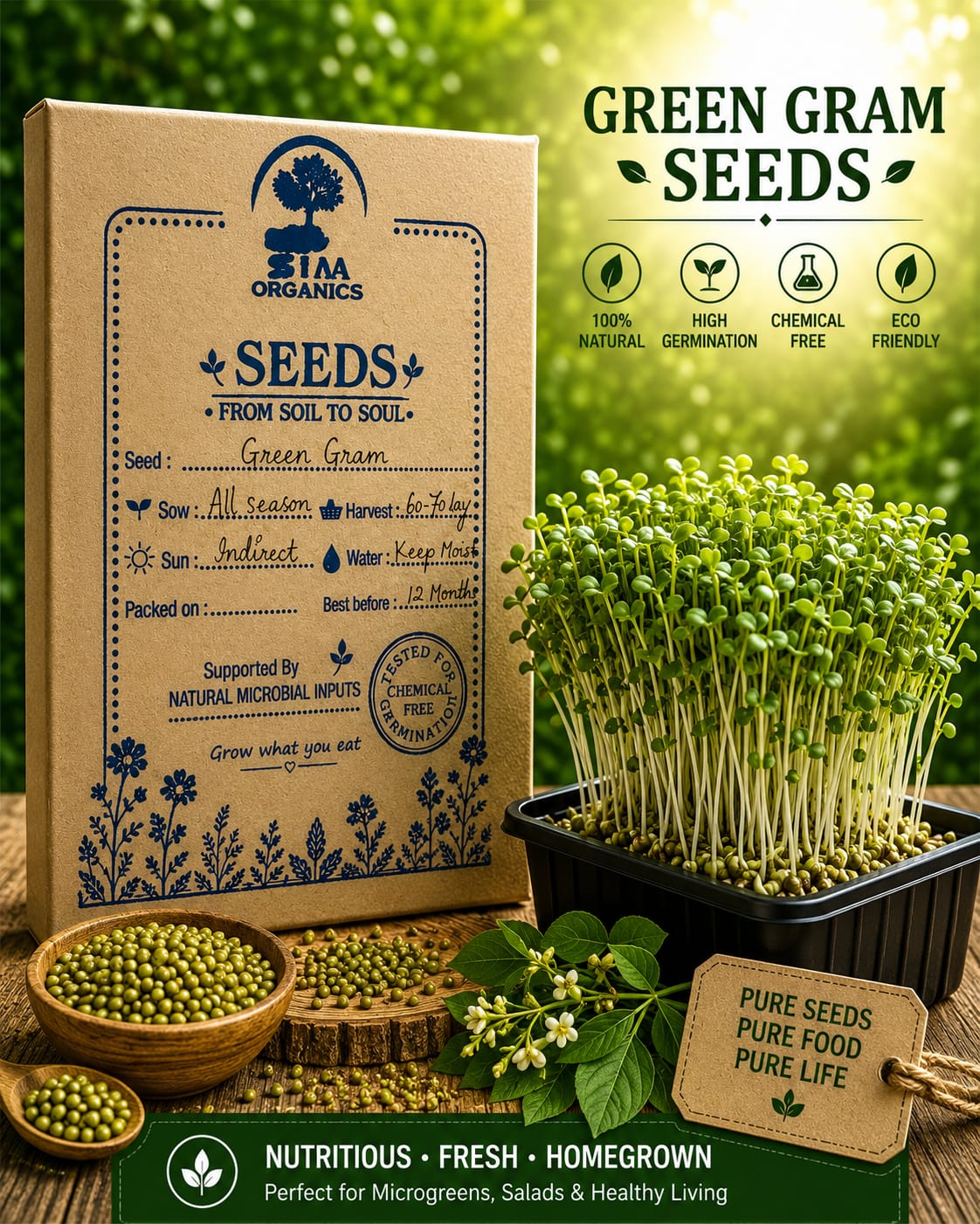 Green Gram Microgreens Seeds