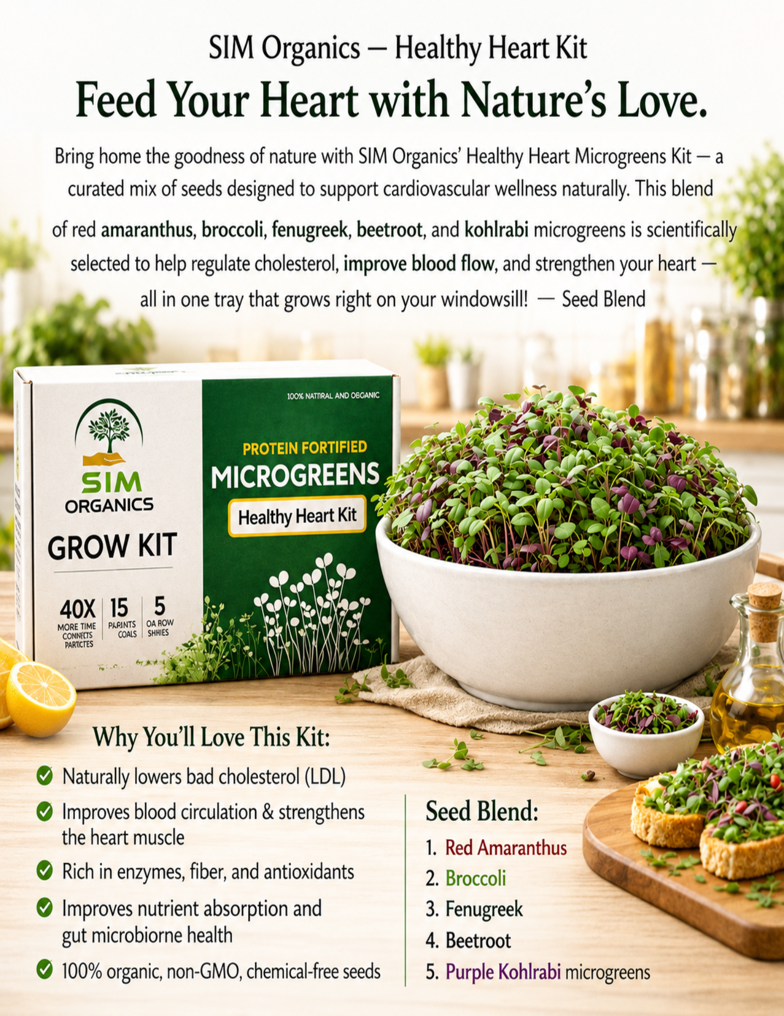 SIM– Healthy Heart Microgreens Kit