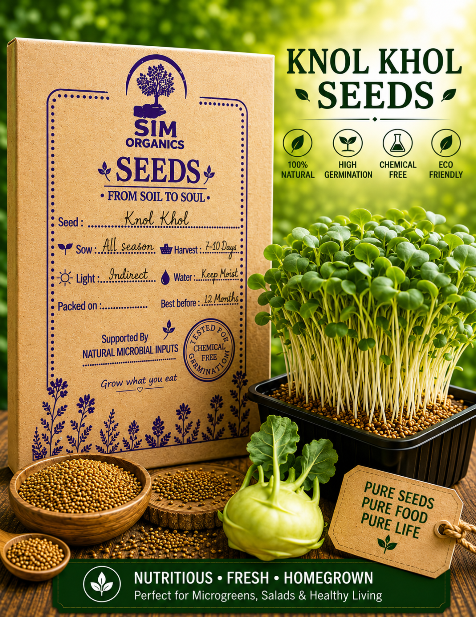 Knol Khol Microgreens Seeds
