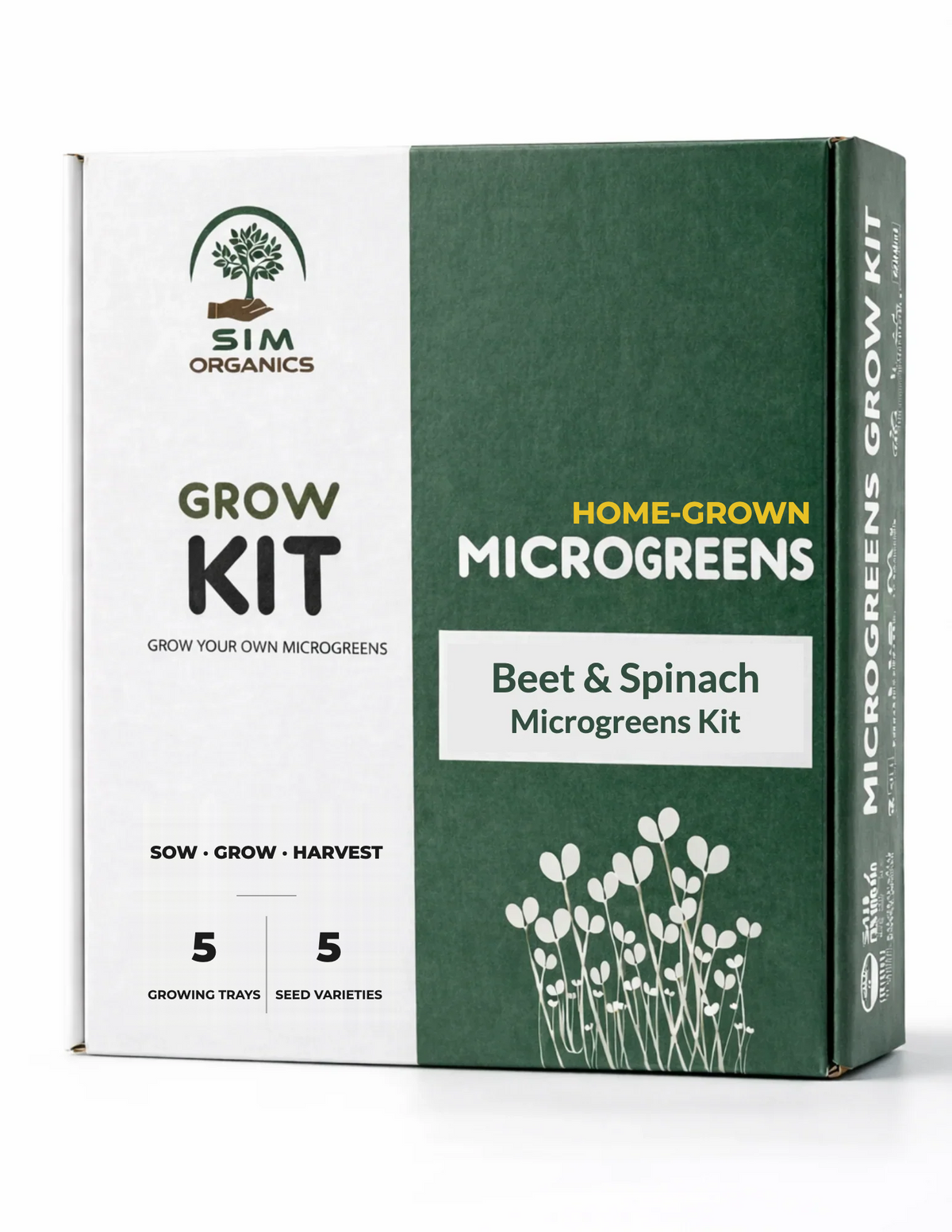 SIM Beet & Spinach Microgreens Kit box
