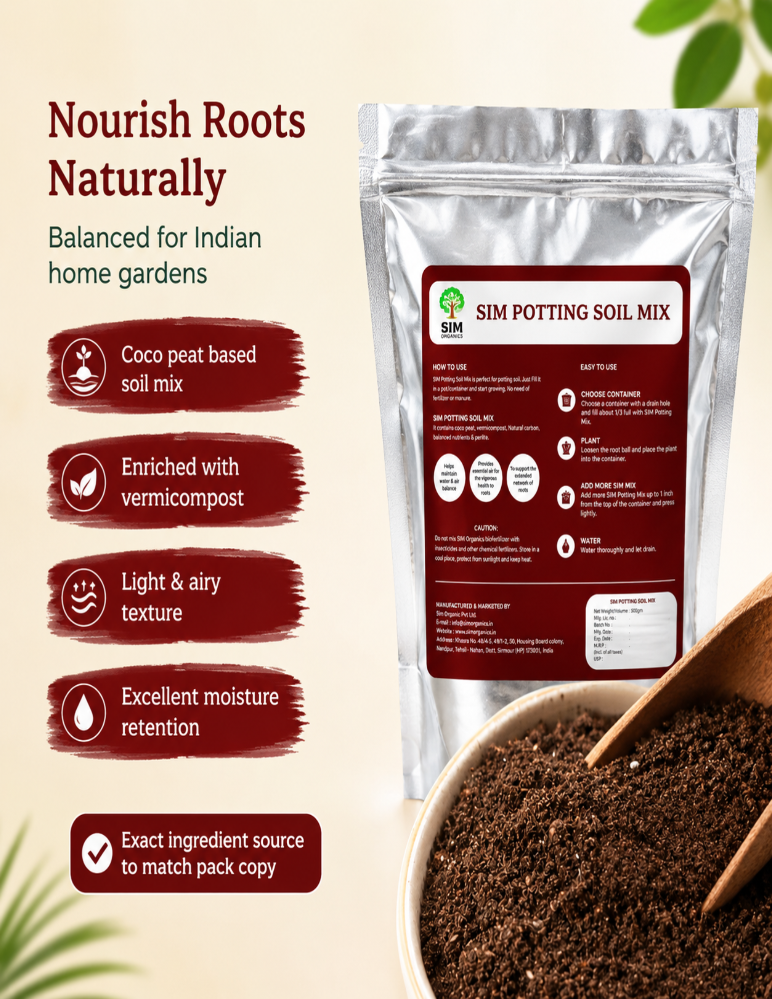 SIM Potting Soil Mix – Ready to Use Growing Medium