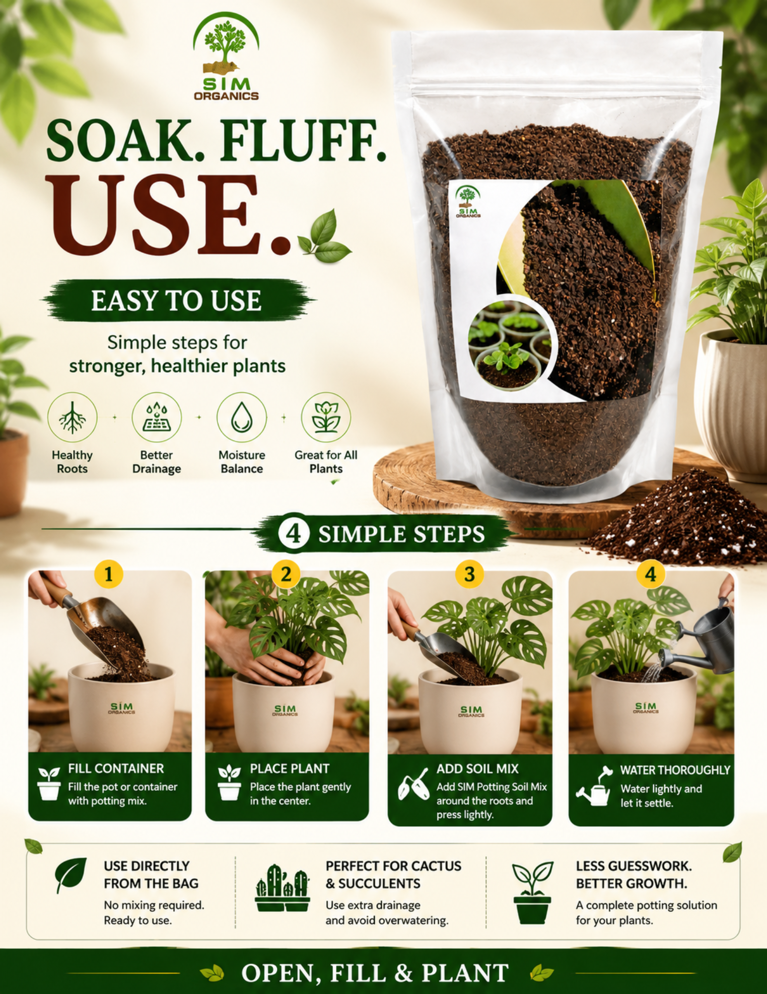 SIM Potting Soil Mix – Ready to Use Growing Medium