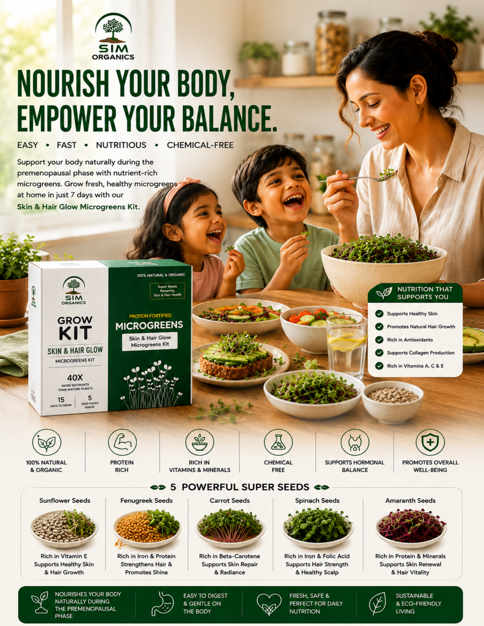 SIM – Skin & Hair Glow Microgreens Kit