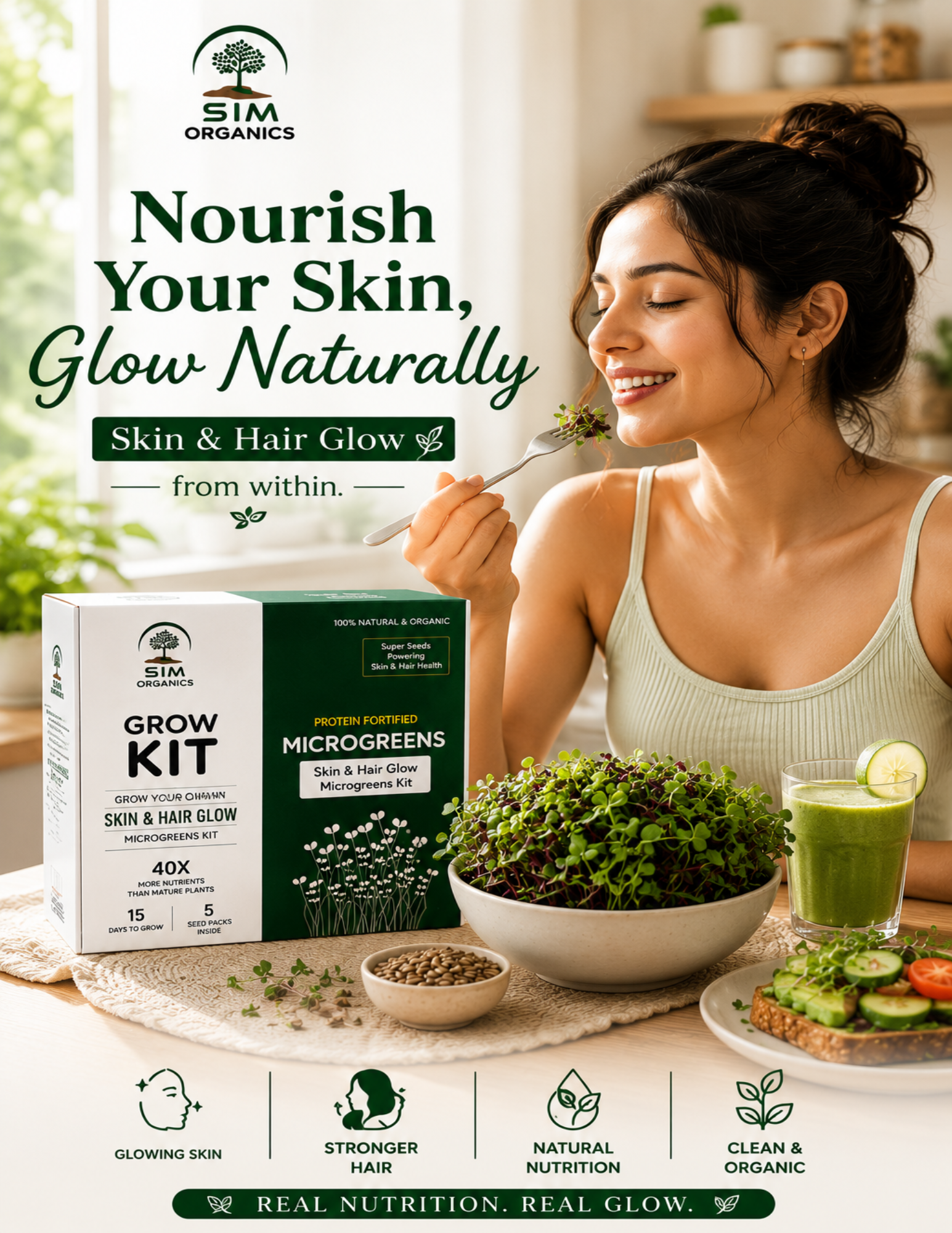 SIM – Skin & Hair Glow Microgreens Kit
