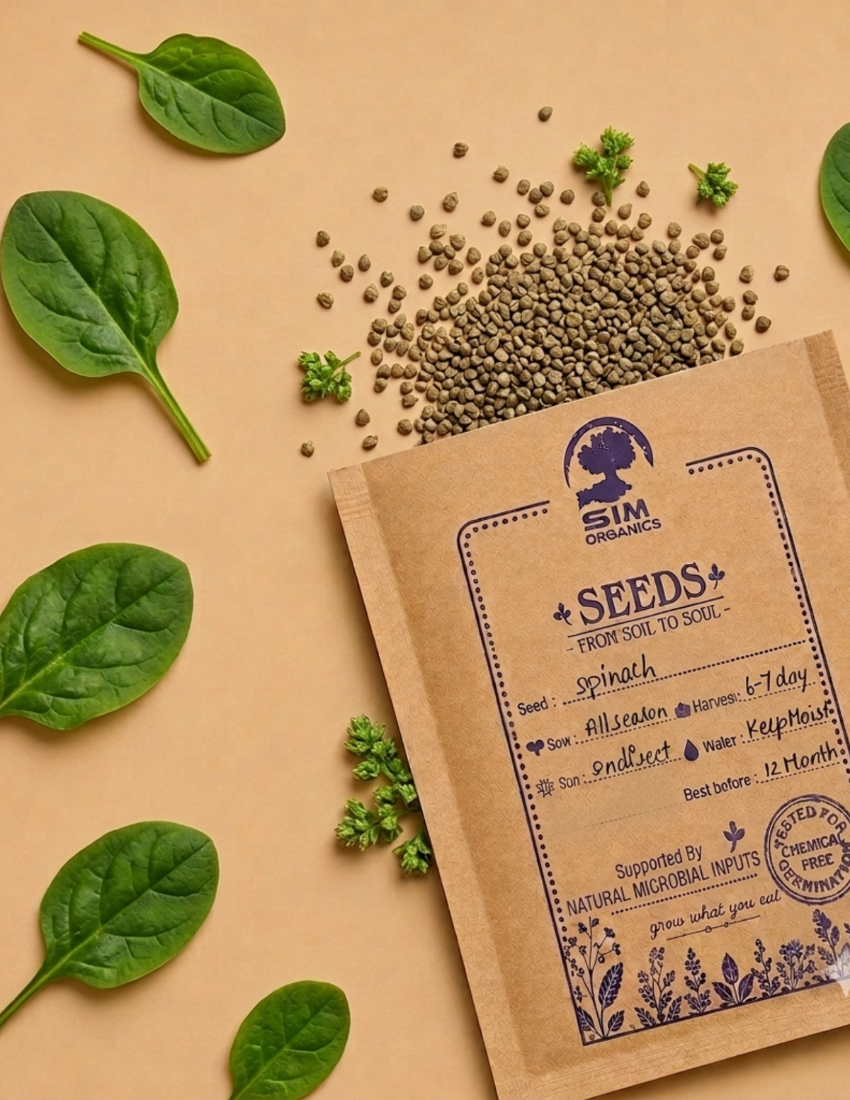 Spinach Microgreen Seeds – SIM Organics