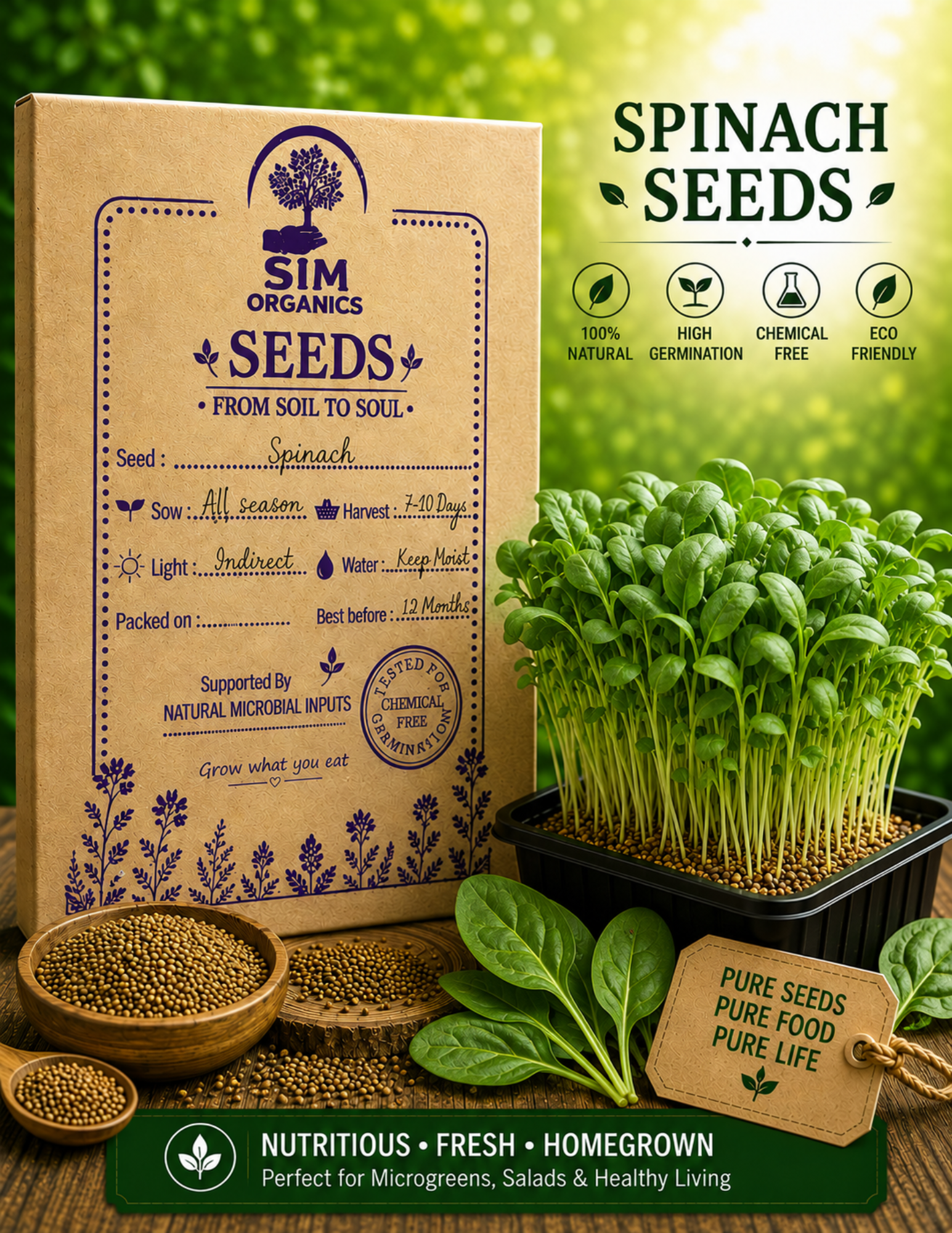 Spinach Microgreens Seeds