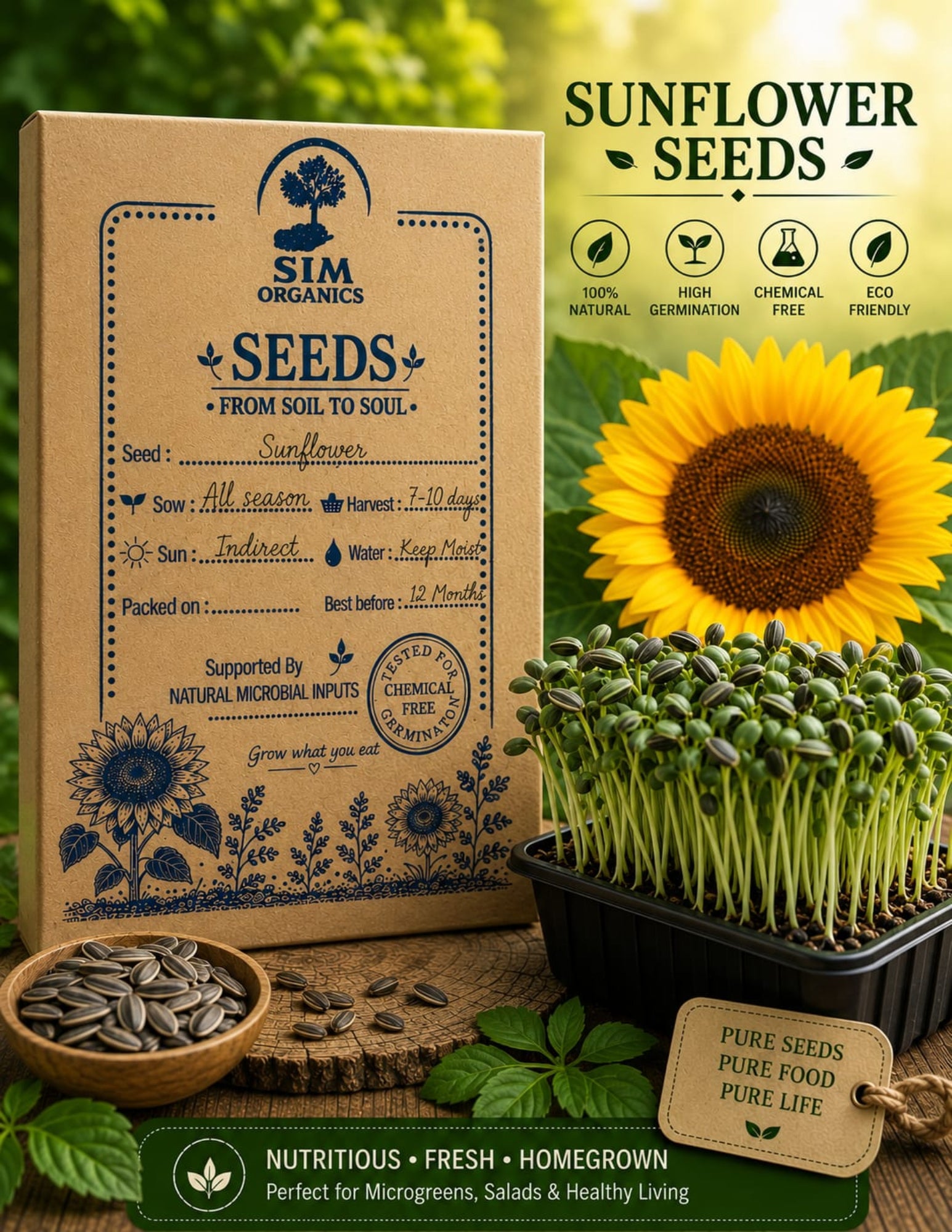 Sunflower Microgreens Seeds