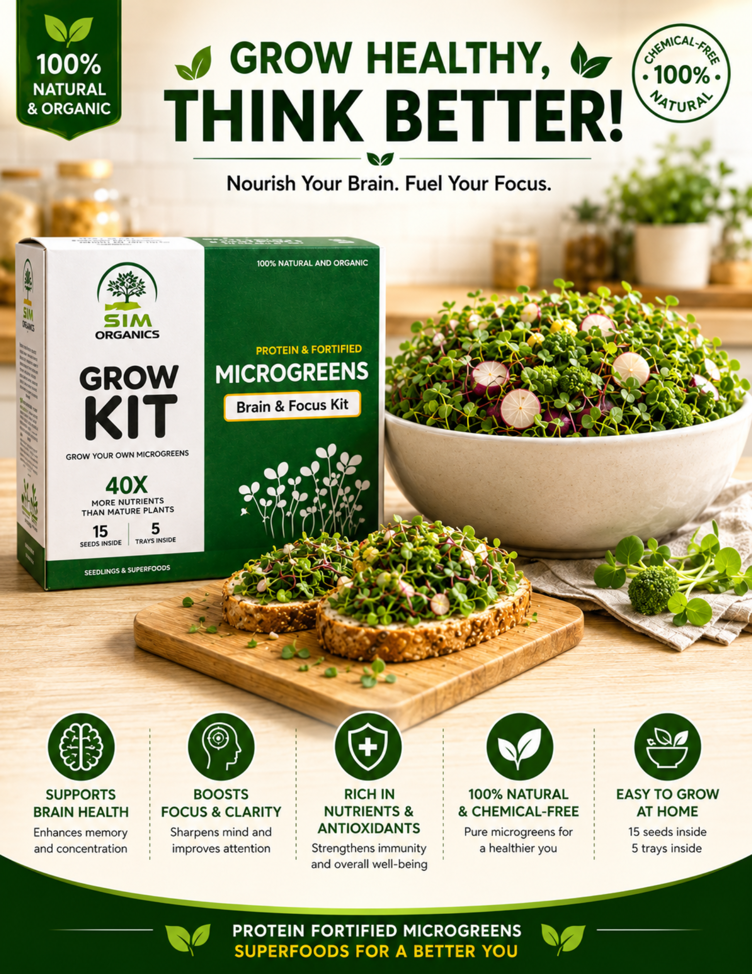 SIM – Brain Health & Focus Microgreens Kit