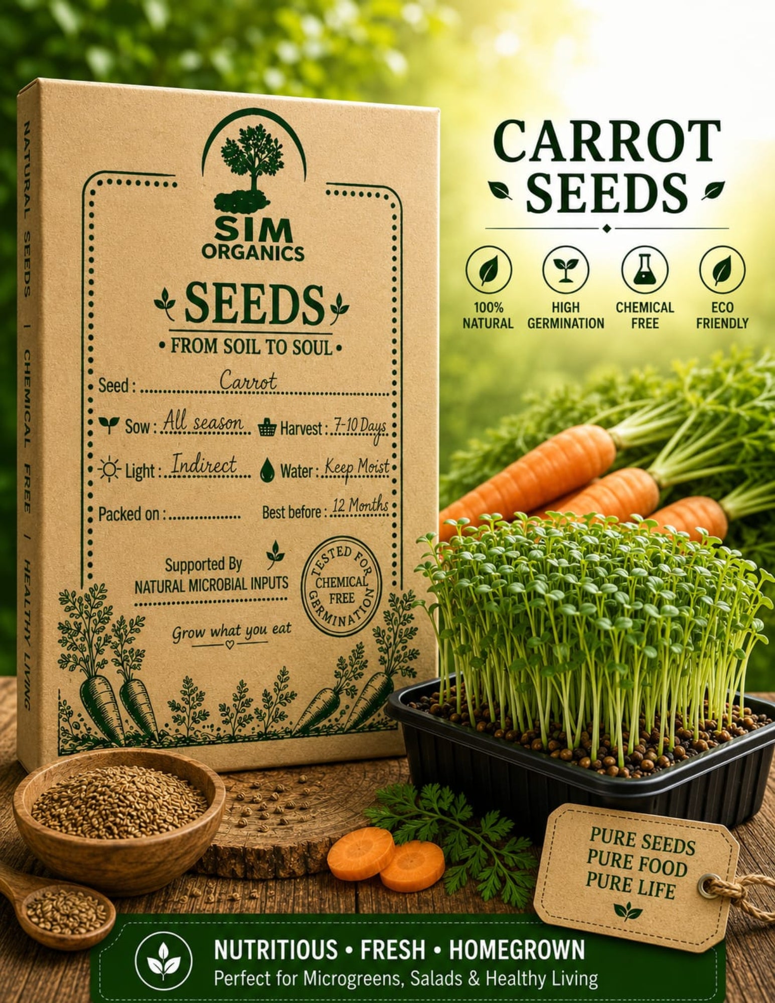 Carrot Microgreen Seeds – SIM Organics