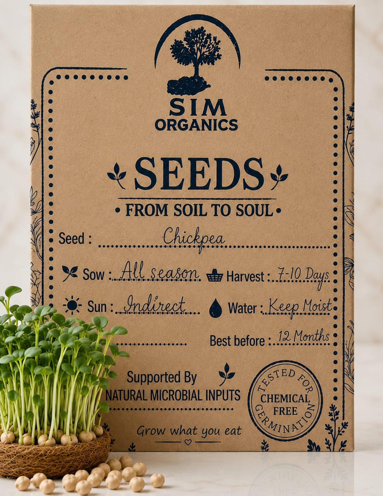 Chickpea Microgreen Seeds – SIM Organics