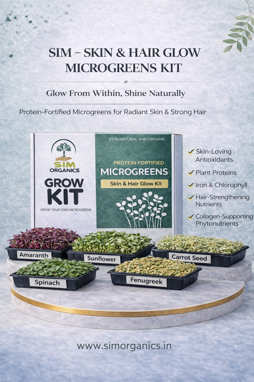 SIM – Skin & Hair Glow Microgreens Kit